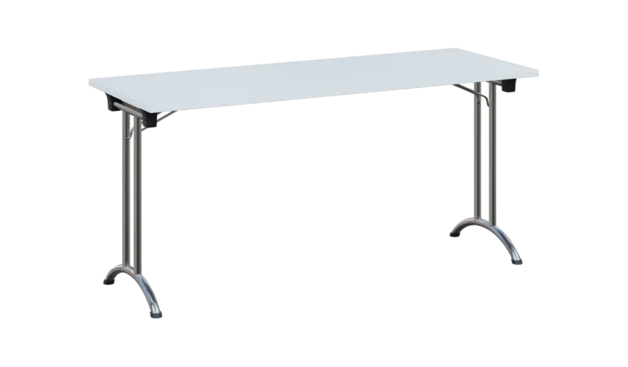 SLC 160 chrom skládací jednací stůl 1600x600, deska 25 mm, podnož chrom, deska bílá